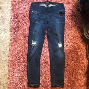 Dark wash, skinny maternity jeans